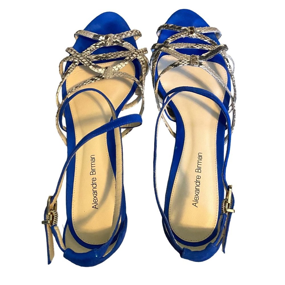 Alexandre Birman Blue Leather Python Snake Textur… - image 6